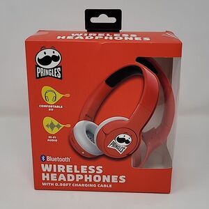 Pringles Wireless Bluetooth Headphones in Red